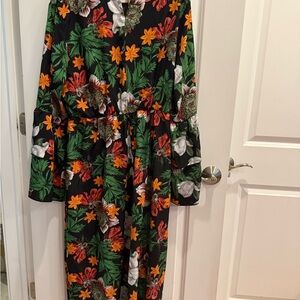 Cider Black Floral Maxi Dress